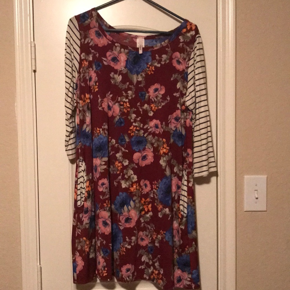 Mixed print tunic/dress